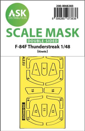 1:48 F-84F Thunderstreake double-sided express fit mask for Kinetic