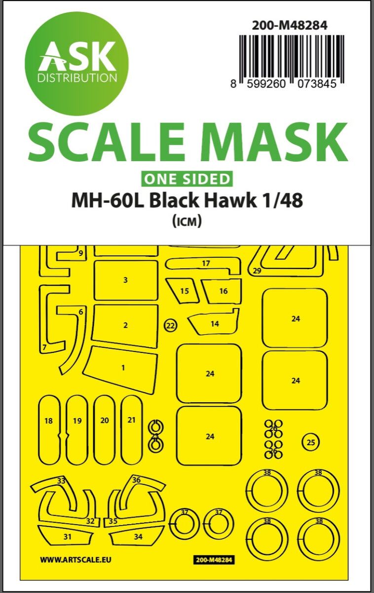 1:48 MH-60L Black Hawk one-sided express fit mask for ICM