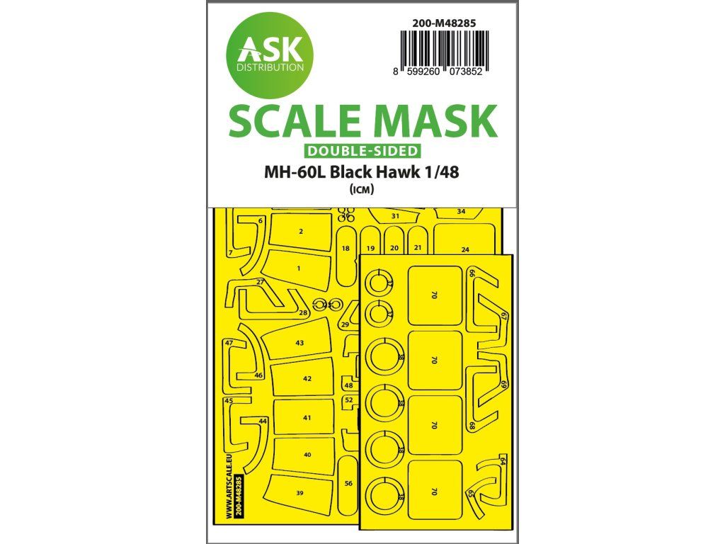 1:48 MH-60L Black Hawk double-sided express fit mask for ICM