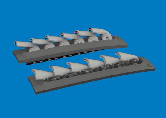 1:48 P-40 exhaust stacks fishtail PRINT