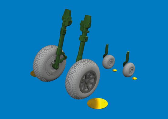 1:48 P-40E wheels cross tread