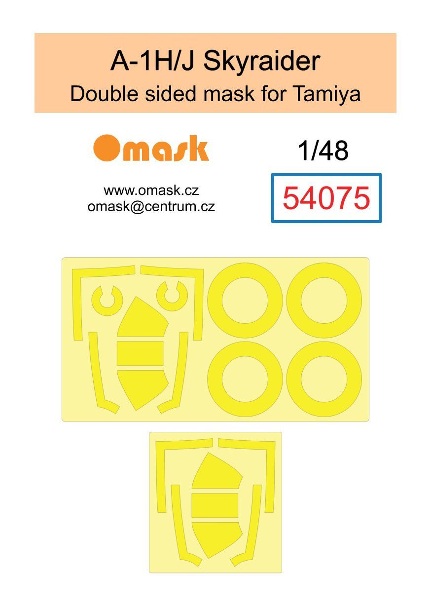 1:48 A-1H/J Skyraider double sided mask (for Tamiya)