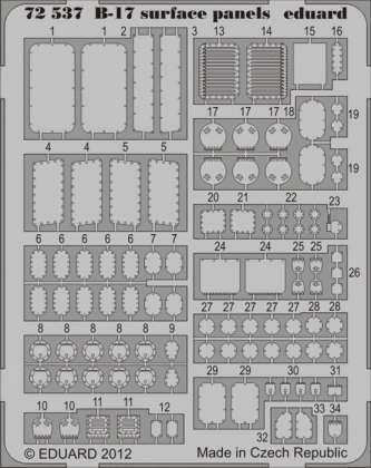 1:72 B-17 Flying Fortress surface panels