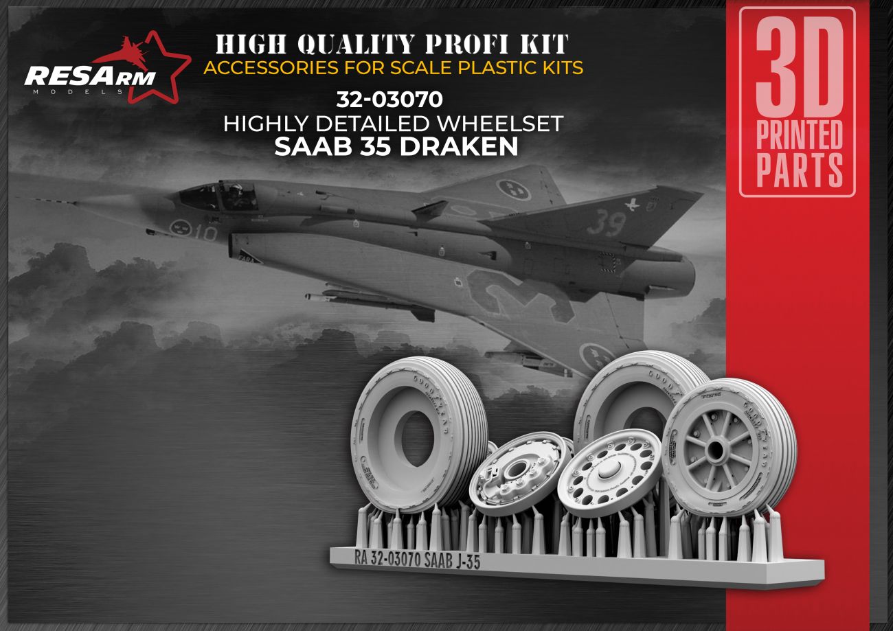 1:32 Saab 35 Draken wheel set