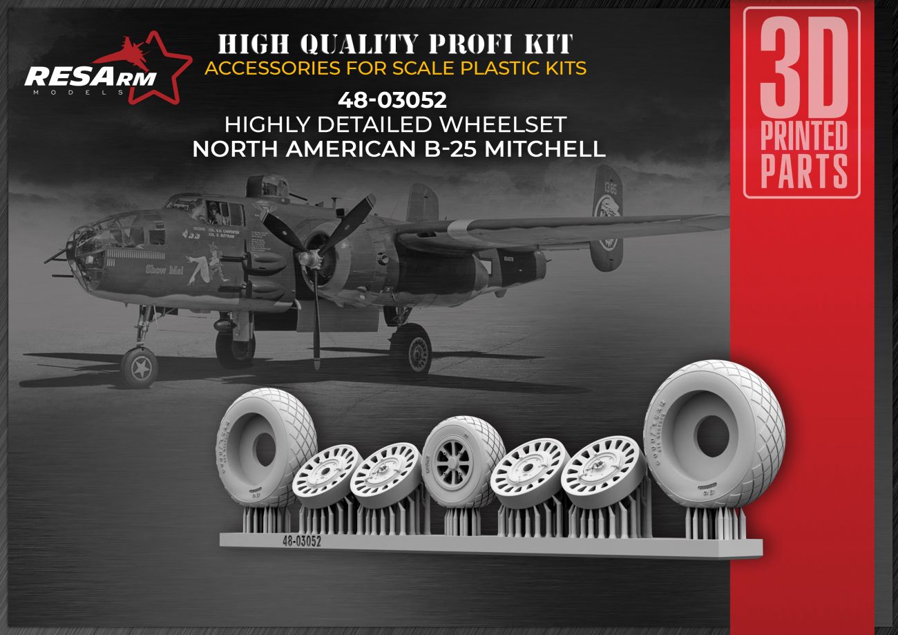 1:48 North American B-25 Mitchell Wheels under load