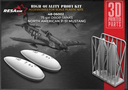 1:48 75 gal fuel tank for P-51 Mustang