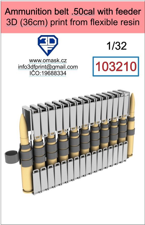 1:32 ammunition belt .50cal with feeder
