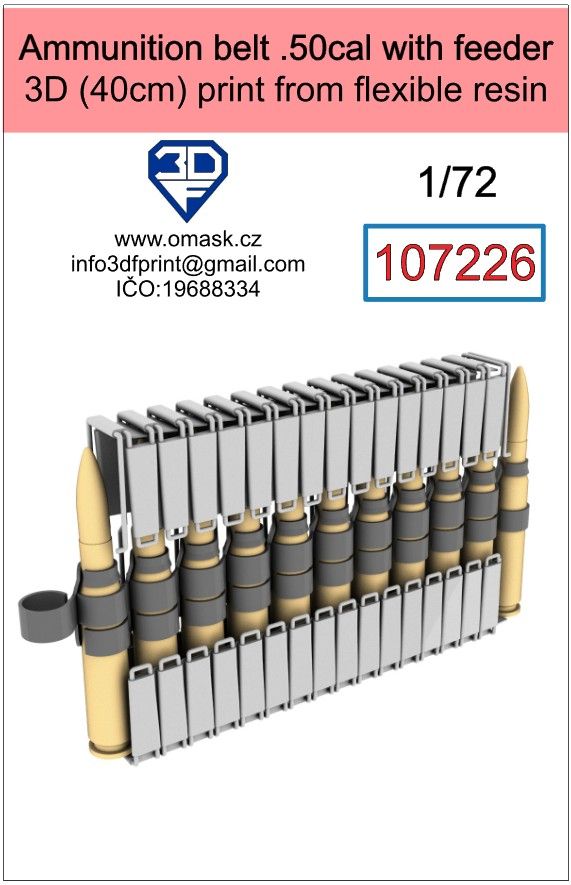 1:72 ammunition belt .50cal with feeder