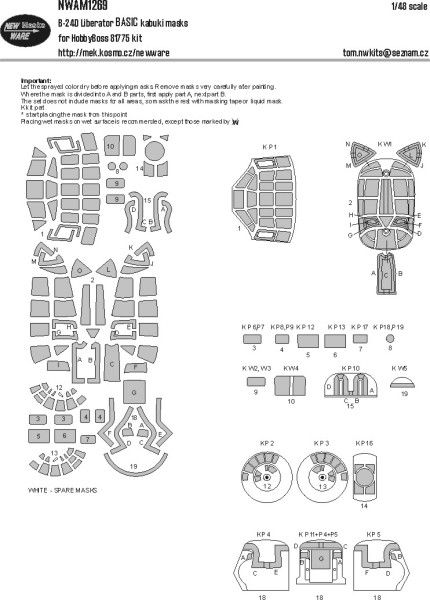 1:48 B-24D Liberator BASIC kabuki masks