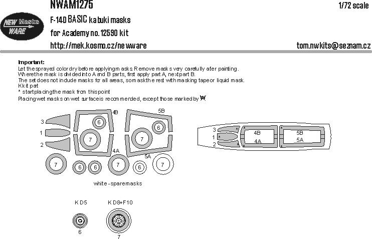 1:72 F-14D Basic kabuki masks