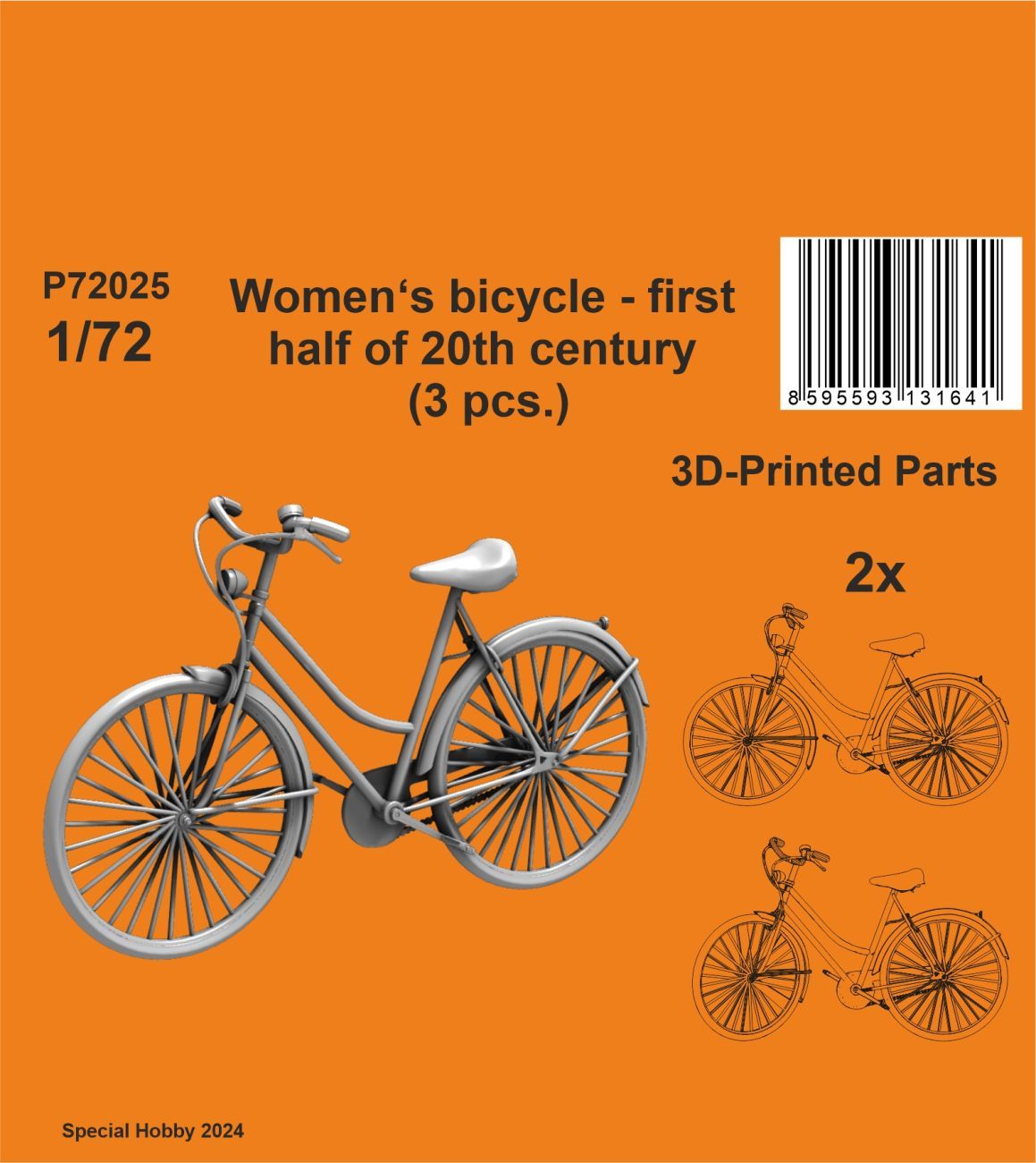 1:72 Women‘s bicycle - first half of 20th century (3 pcs.)
