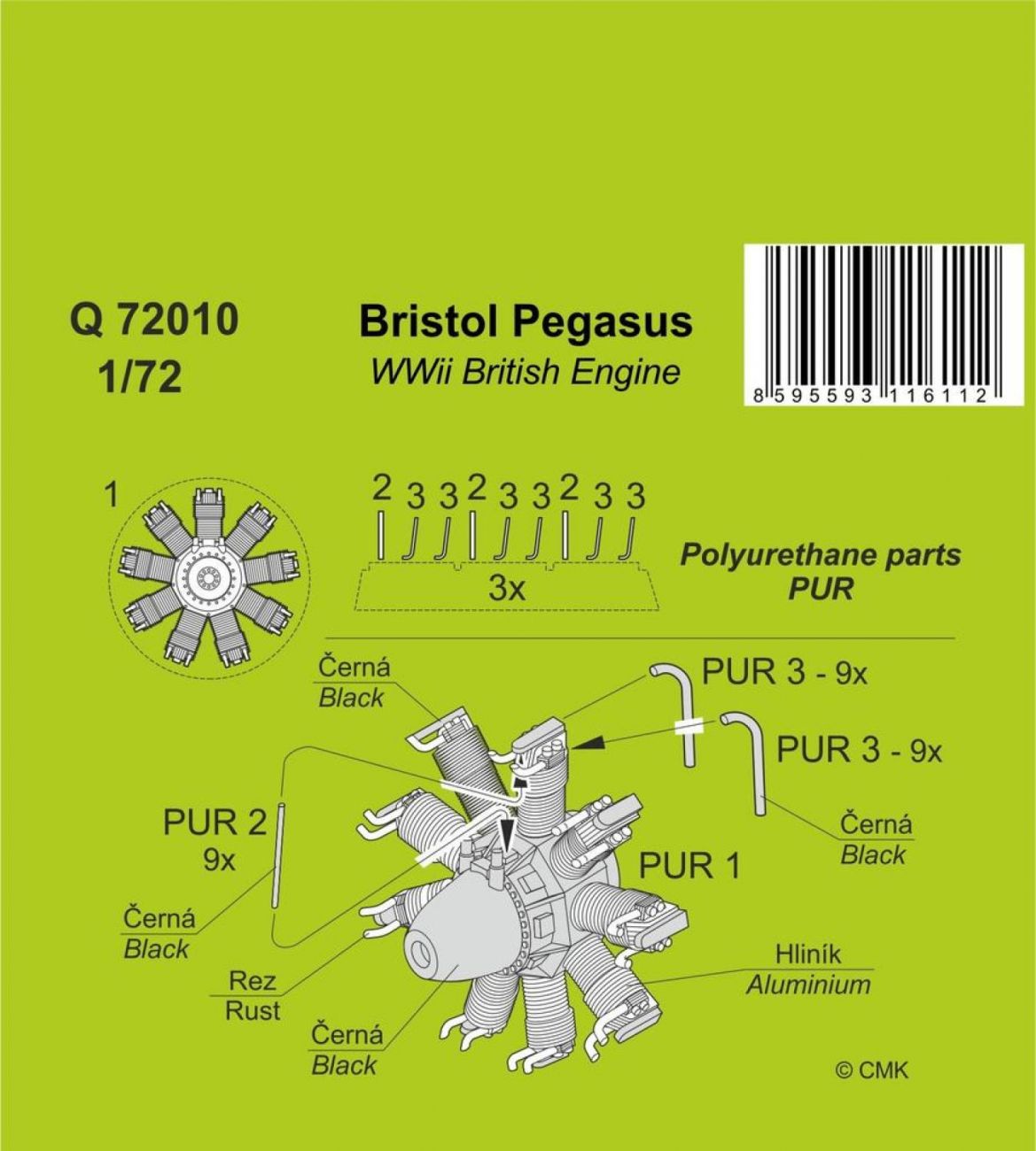 1:72 Bristol Pegasus British engine