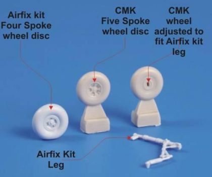 1:72 Hurricane Mk.I Fabric wing Five Spoke Wheel 