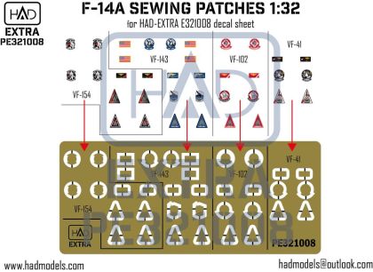 1:32 F-14A-D sewing patches VF-143 VF-154 VF-41 VF102 photo-etched part