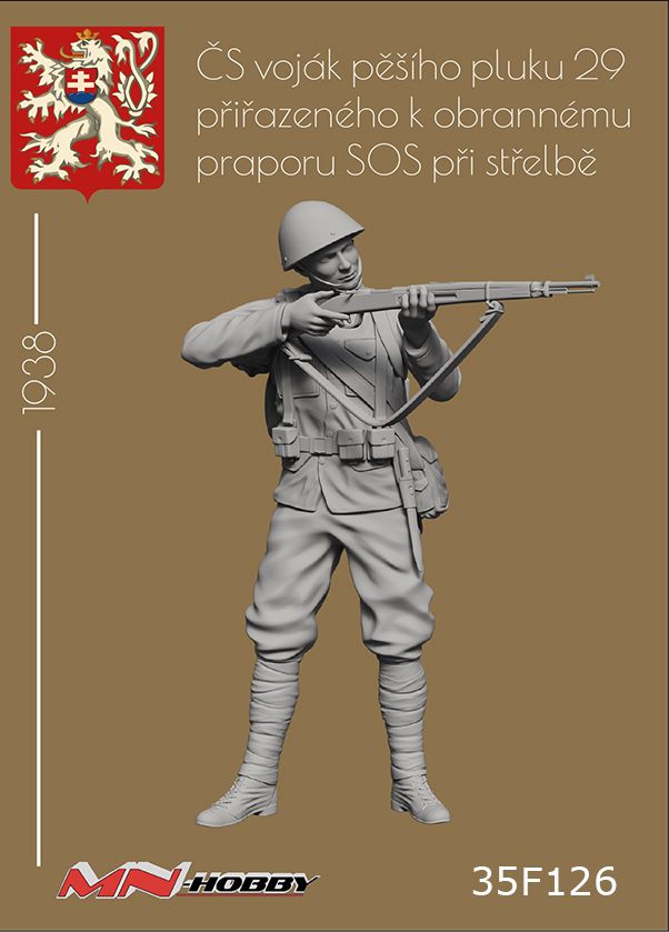1:35 ČS voják pěšího pluku 29 přiřazenému k obrannému praporu SOS při střelbě