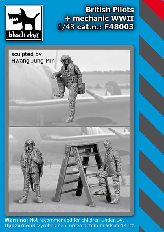 1:48 British pilots + mechanic WW II