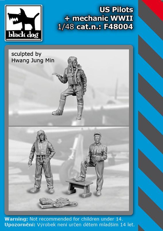1:48 US pilots + mechanic WW II