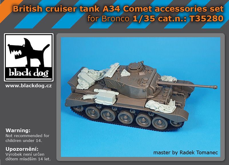 1:35 British cruiser tank A 34 Comet accessories set