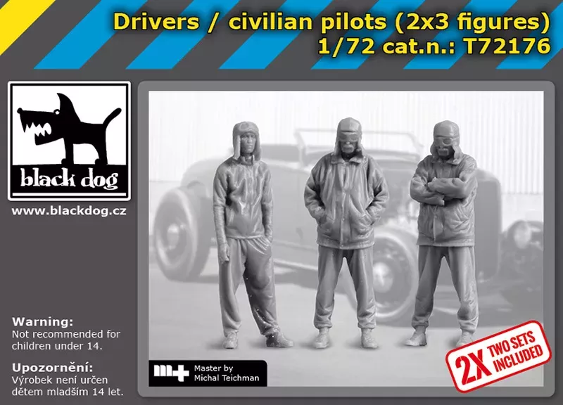 1:72 Drivers / civilian pilots (2x3 figures)