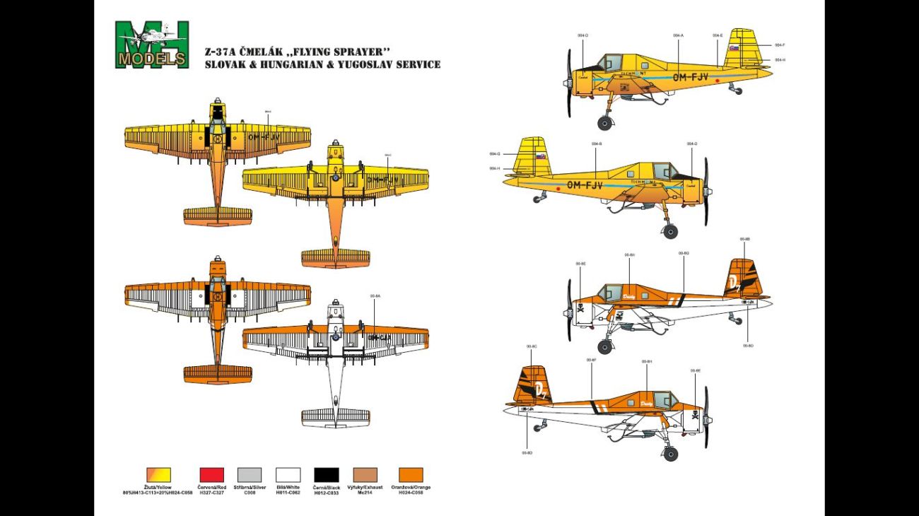 1:48 Z-37A Čmelák Flying Sprayer Slovak & Yugoslav & Hungarian service