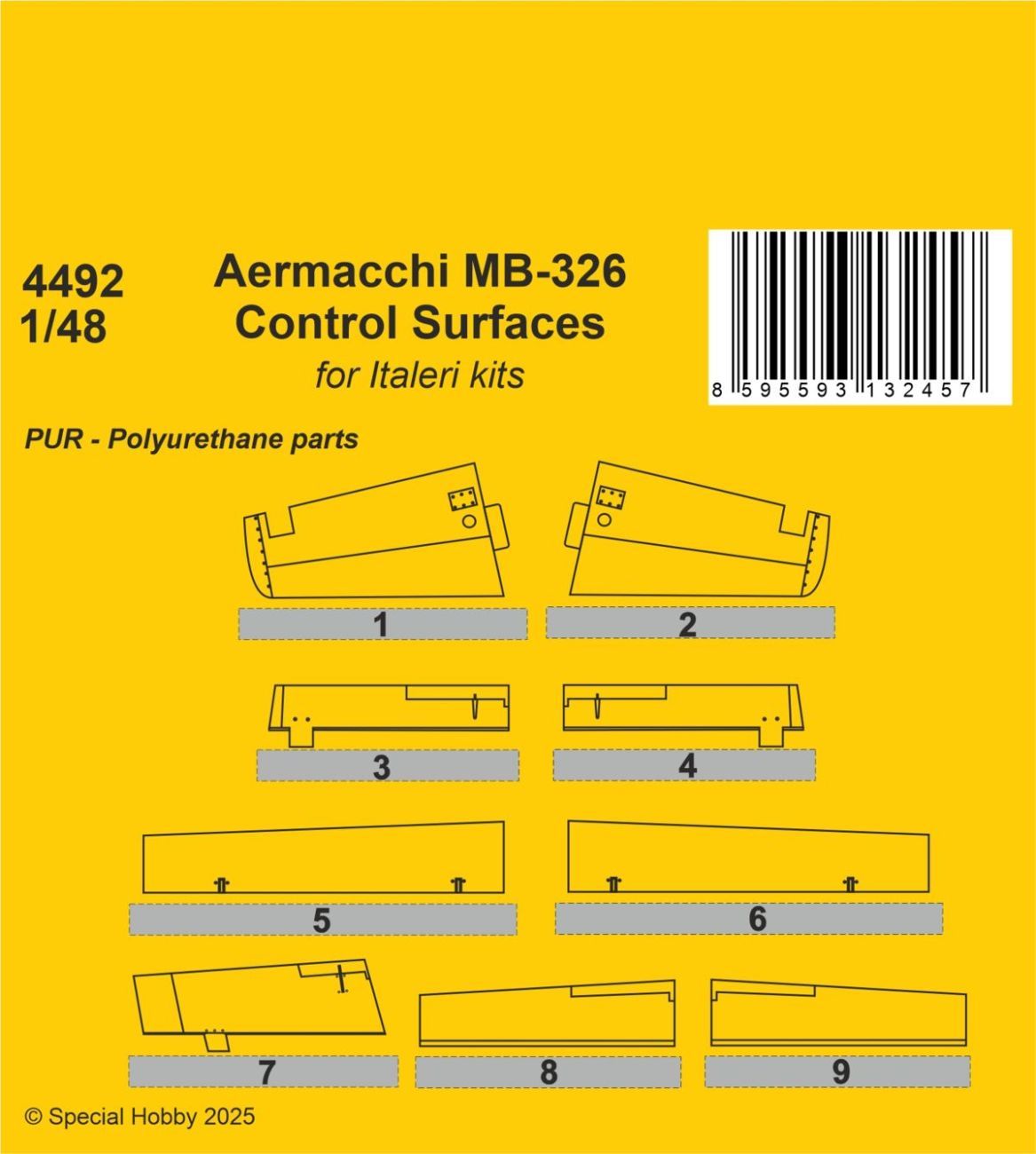 1:48 Aermacchi MB-326 Control Surfaces