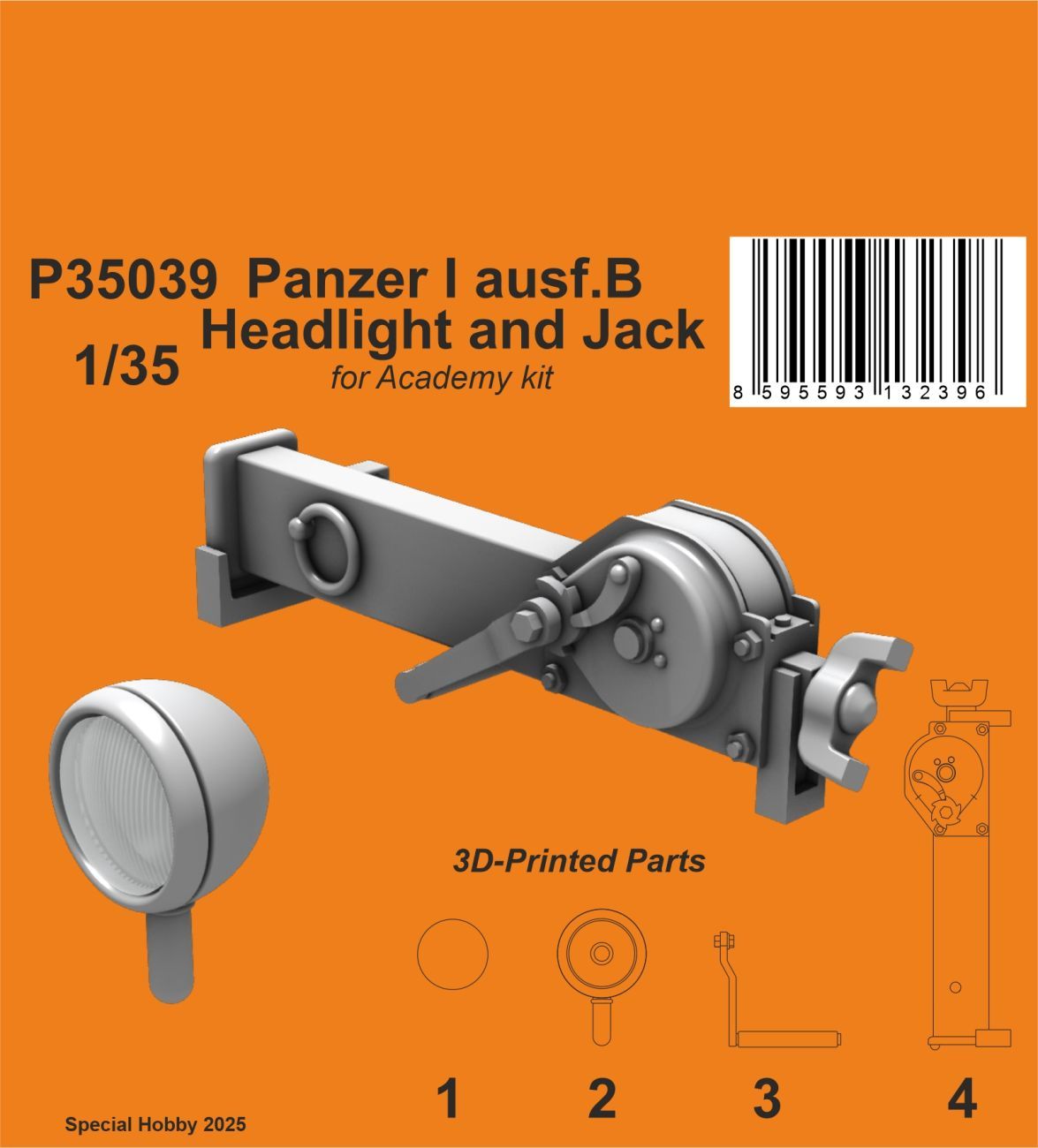 1:35 Panzer I ausf.B Headlight and Jack for Academy kit