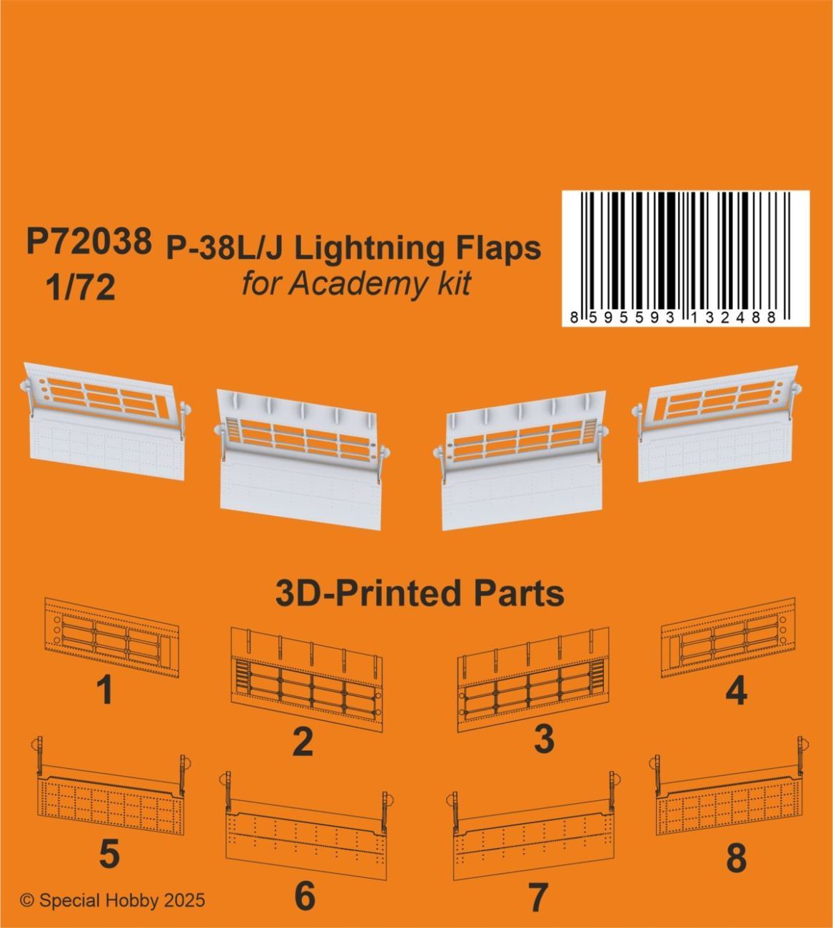 1:72 P-38J/L Lightning Flaps 1/72 for Academy kit