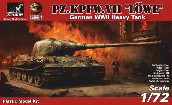 1:72 Pz.VII Löwe - German WWII heavy prototype tank - retooled kit