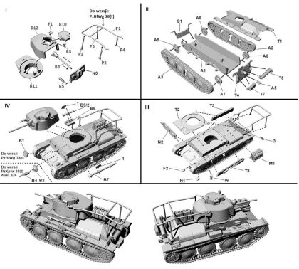 1:72 Panzerbefehlswagen (Pz.BfWG) 38(t) Ausf. E/F German light tank