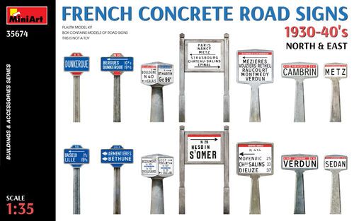 1:35 French Concrete Road Signs 1930-40’s. North & East