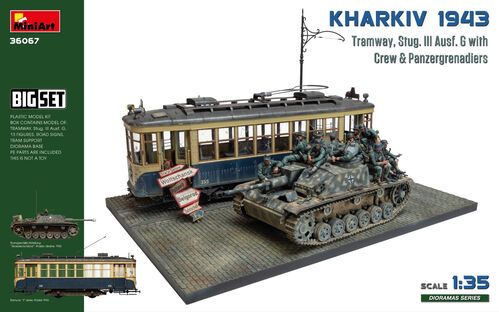 1:35 Kharkiv 1943: Tram & Stug. III Ausf. G w/Crew. BIG SET