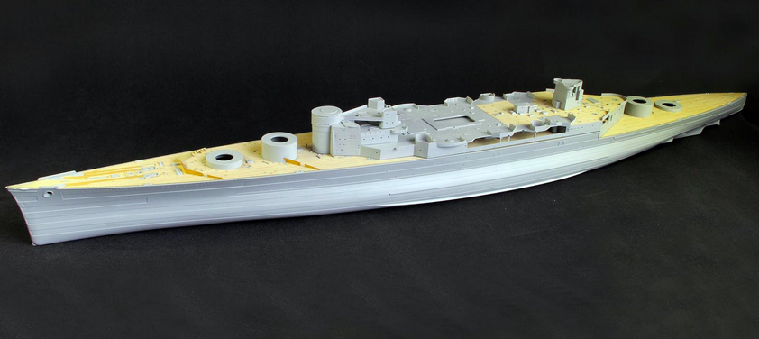 1:200 HMS Hood Wooden Deck Set with Photo-Etched for Trumpeter kit #03710