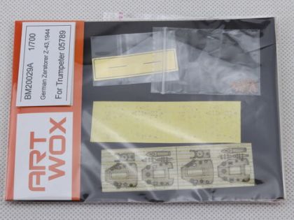 1:700 German Zerstorer Z-43 1944 Wooden Deck, Masking Sheet, Planking Masking PE (For Trumpeter 05789)