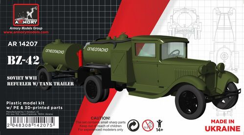 1:144 BZ-42 Soviet WWII Refueler On GAZ-AA Chassis With Fuel Tank Trailer
