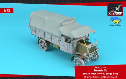 1:72 Dennis 3T - WWI British Lorry, Canvas Set for Cargo