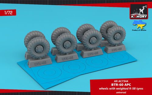 1:72 BTR-60 APC Wheels With Weighted K-58 Tyres