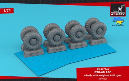 1:72 BTR-60 APC Wheels With Weighted K-58 Tyres