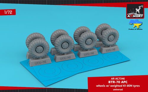1:72 BTR-70 APC Wheels With Weighted Ki-80N Tyres