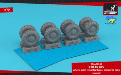 1:72 BTR-80 APC Wheels With Weighted Ki-80N Tyres, Armoured Hubs