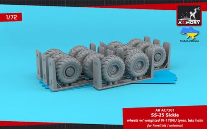 1:72 SS-25 'Sickle' Mobile Launcher Wheels With Weighted VI-178AU Tyres, Late Hubs