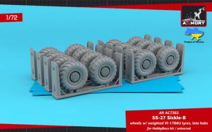 1:72 SS-27 'Sickle-B' Mobile Launcher Wheels With Weighted VI-178AU Tyres, Late Hubs