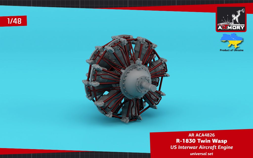 1:48 R-1830 Twin Wasp aircraft engine