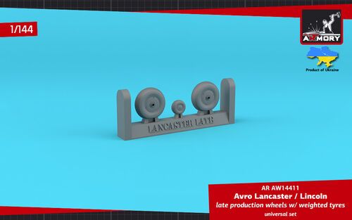 1:144 Avro Lancaster / Lincoln Late Production Wheels With Weighted Tyres - Universal Set