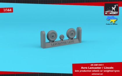 1:144 Avro Lancaster / Lincoln Late Production Wheels With Weighted Tyres - Universal Set
