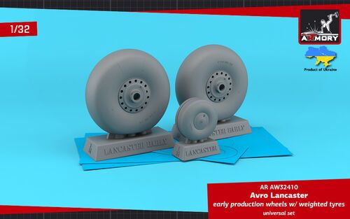 1:32 Avro Lancaster Early Production Wheels With Weighted Tyres - Universal Set
