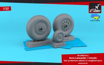 1:32 Avro Lancaster / Lincoln Late Production Wheels With Weighted Tyres - Universal Set