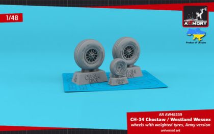 1:48 CH-34 Choctaw (Army version) / Westland Wessex wheels w/ weighted tyres