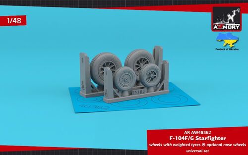 1:48 F-104F/G Starfighter Wheels With Weighted Tyres (Optional Nose Wheels) - Retooled Set