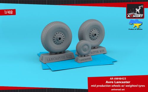 1:48 Avro Lancaster Mid Production Wheels With Weighted Tyres - Universal Set