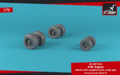 1:72 A.W. Argosy wheels w/ weighted tires, early version